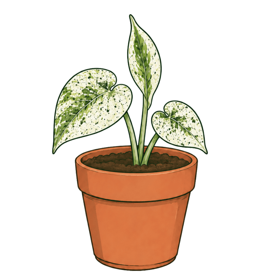 Alocasia baginda 'Dragon Scale, Mint Variegated'
